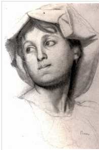 Degas Head of a Roman girl 1856