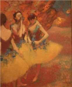 Degas Three dancers in yellow skirts 1891
